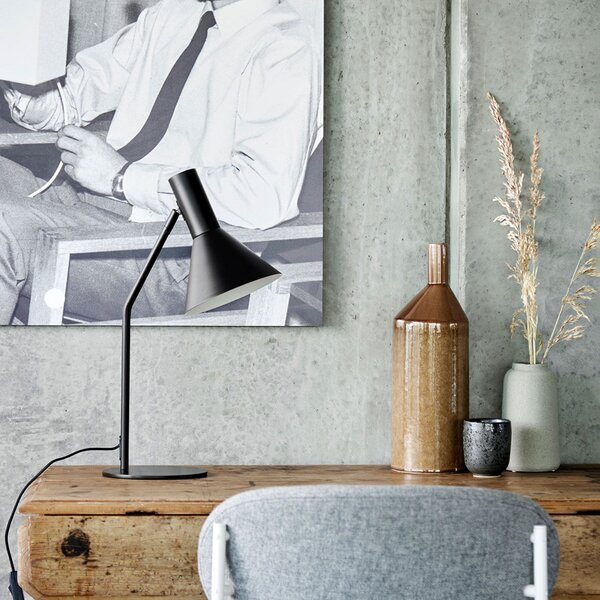 Stolní lampa FRANDSEN, Lyss, Černá, Obývací pokoj, Kov, Design