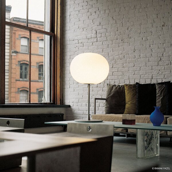 Stolní lampa FLOS, GLO-BALL, stmívatelné, Bílá, Obývací pokoj, Sklo, Design