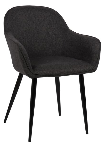 Židle s područkami Boise ~ látka, nohy černý kov Barva Černá