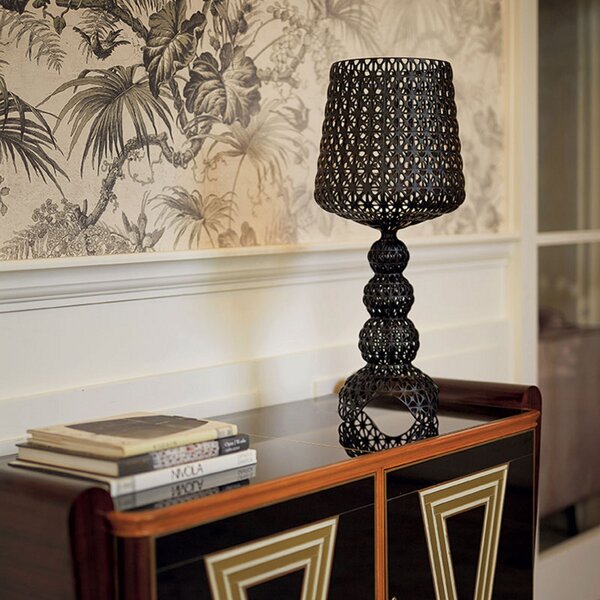 Stolní lampa Kartell, Mini Kabuki, stmívatelné, Černá, Obývací pokoj, Plast, Design