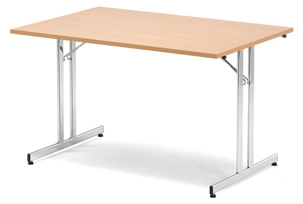 AJ Produkty Skládací stůl EMILY, 1200x800 mm, buk, chrom