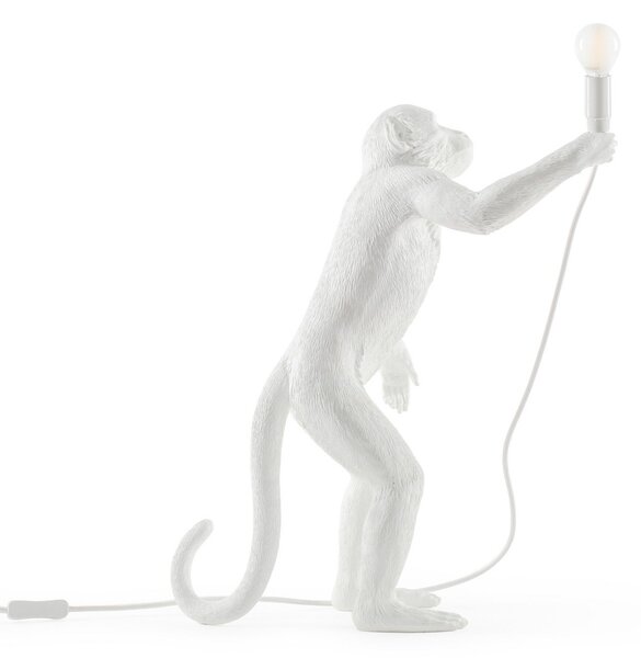 Stolní lampa SELETTI, Monkey Lamp, Bílá, Obývací pokoj, Plast, Design