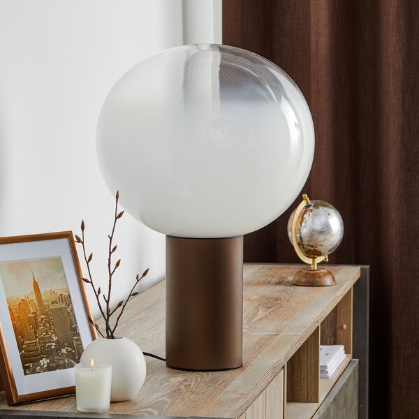 Stolní lampa Artemide, Laguna 37, stmívatelné, Bronzová / starobylá mosaz, Obývací pokoj, Sklo, Design