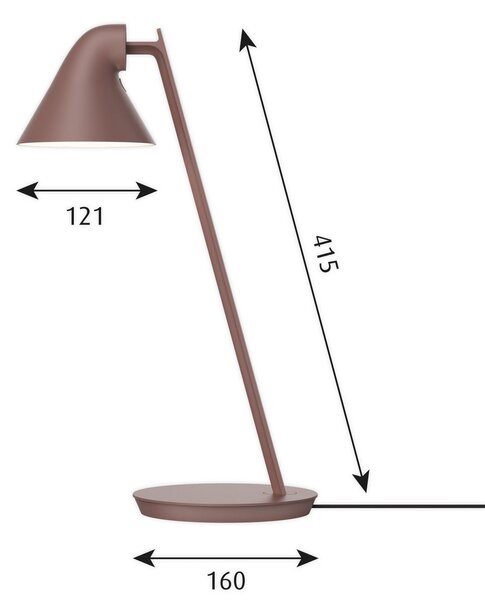 Stolní lampa Louis Poulsen, NJP Mini, stmívatelné, Pudrová, Obývací pokoj, Kov, Design