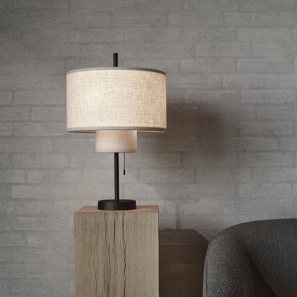 Stolní lampa New Works, Margin, Béžová, Obývací pokoj, Tkanina / Textil, Design