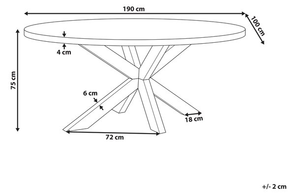 Zahradní jídelní stůl ORISTANO 190 cm 100 cm Beton Šedá