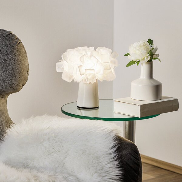 Stolní lampa Slamp, CLIZIA, Bílá, Obývací pokoj, Plast, Design