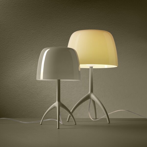 Stolní lampa Foscarini, Lumiere nuances grande, stmívatelné, Zelená, Obývací pokoj, Sklo, Design
