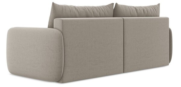 Taupe sametová rozkládací/s úložným prostorem pohovka 238 cm Kalena – Makamii