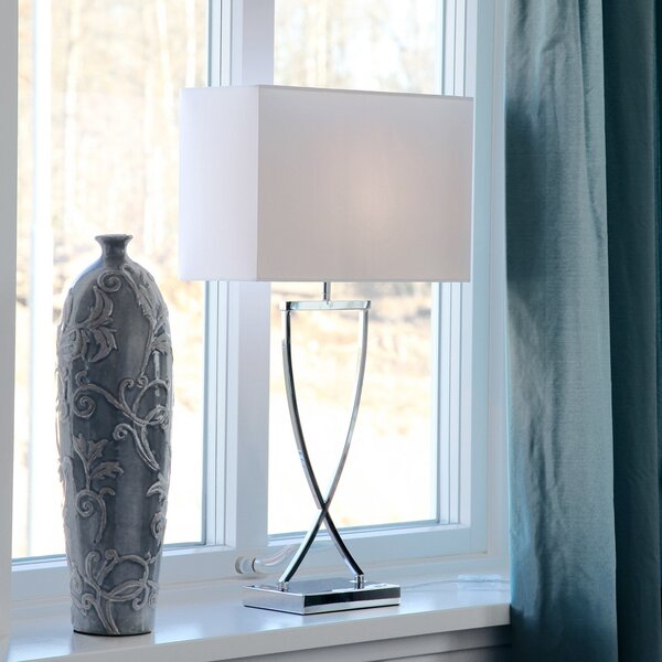 Stolní lampa By Rydéns, Omega, Metalická, Obývací pokoj, Tkanina / Textil, Moderní