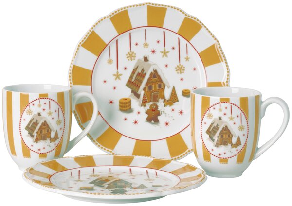 SNÍDAŇOVÁ SOUPRAVA Christmas Love Beige 4dílné Hutschenreuther - Kávové servisy, Online Only