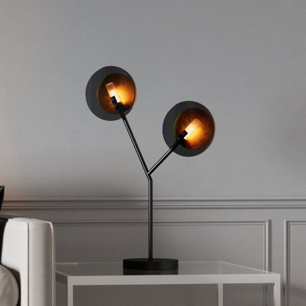 Stolní lampa By Rydéns, Turno, Černá, Obývací pokoj, Kov, Design