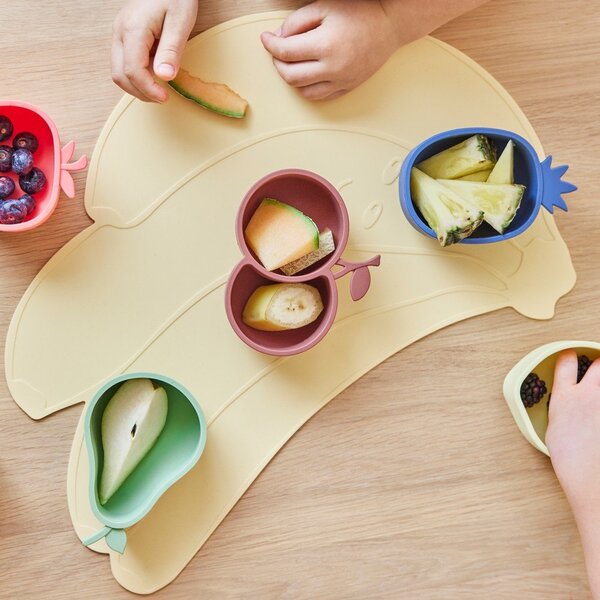 Žluté/zelené silikonové dětské misky v sadě 2 ks Lemon & Pear – OYOY Mini