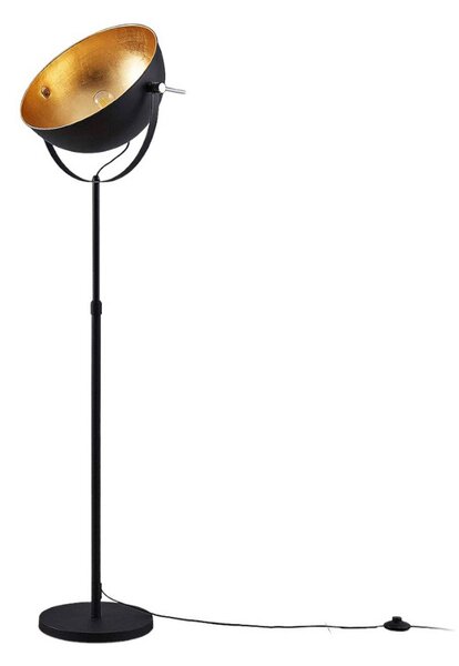 Stojací Lampa Lindby, Muriel, Černá, Obývací pokoj, Kov, Moderní