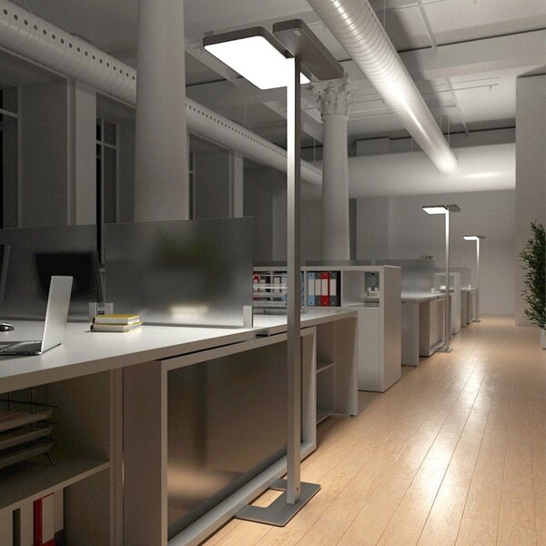 Stojací Lampa Arcchio, Aila, stmívatelné, Metalická, Pracovna, Hliník, Moderní