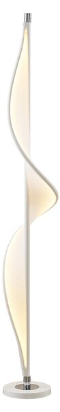 Stojací Lampa Lucande, Edano, stmívatelné, Bílá, Obývací pokoj, Tkanina / Textil, Moderní