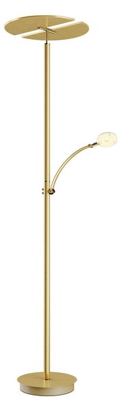 Stojací Lampa Lucande, Anniki, stmívatelné, Zlatá / mosazná, Obývací pokoj, Kov, Moderní