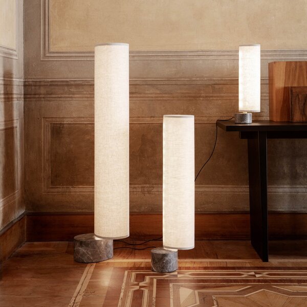 Stojací Lampa GUBI, Unbound, stmívatelné, Šedá, Obývací pokoj, Kámen, Skandinávský