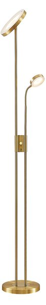 Stojací Lampa Lindby, Seppa, stmívatelné, Zlatá / mosazná, Obývací pokoj, Kov, Moderní