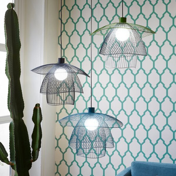 Závěsná svítidlo Forestier, Papillon S, stmívatelné, Černá, Obývací pokoj, Kov, Design
