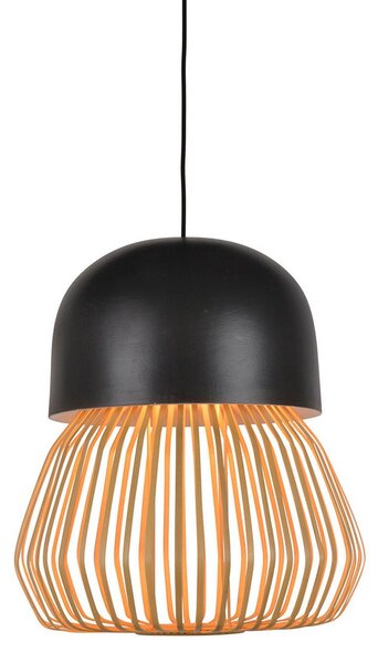 Závěsná svítidlo Forestier, Anemos, stmívatelné, Černá, Obývací pokoj, Bambus, Design