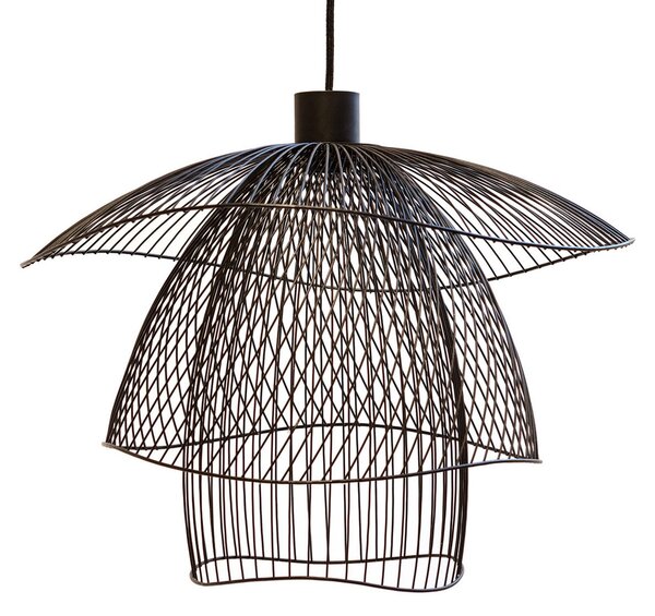 Závěsná svítidlo Forestier, Papillon S, stmívatelné, Černá, Obývací pokoj, Kov, Design