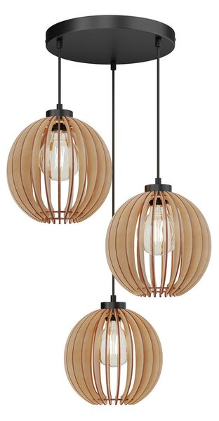 Závěsná svítidlo Envostar, Clay, stmívatelné, Dřevo, Obývací pokoj, Dřevo, Skandinávský