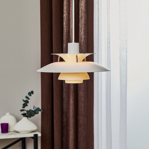 Závěsná svítidlo Louis Poulsen, PH 5 Mini, stmívatelné, Bílá, Obývací pokoj, Kov, Design