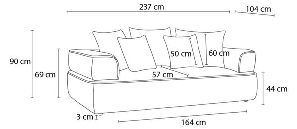Zelená žinylková pohovka 237 cm Whesley – Bobochic Paris