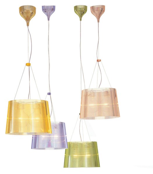 Závěsná svítidlo Kartell, Gé, Pudrová, Obývací pokoj, Plast, Design