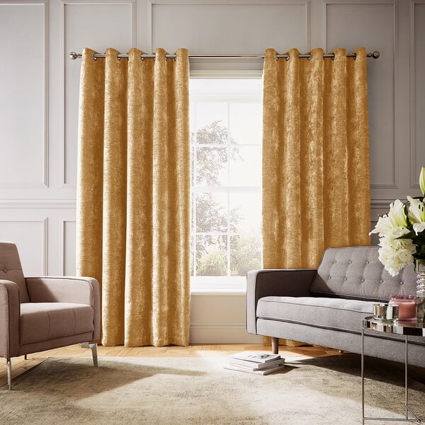 Žluté termo závěsy v sadě 2 ks z žinylky 168x229 cm Selene Luxury Chenille – Hyperion