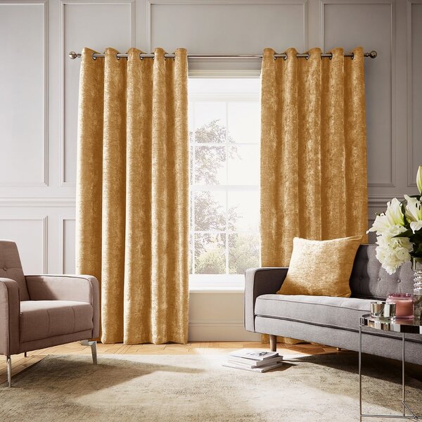 Žluté termo závěsy v sadě 2 ks z žinylky 168x229 cm Selene Luxury Chenille – Hyperion