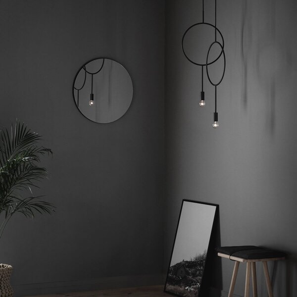 Závěsná svítidlo Northern, Circle, stmívatelné, Černá, Obývací pokoj, Kov, Design