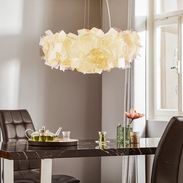 Závěsná svítidlo Slamp, Clizia, stmívatelné, Šedá, Obývací pokoj, Plast, Design
