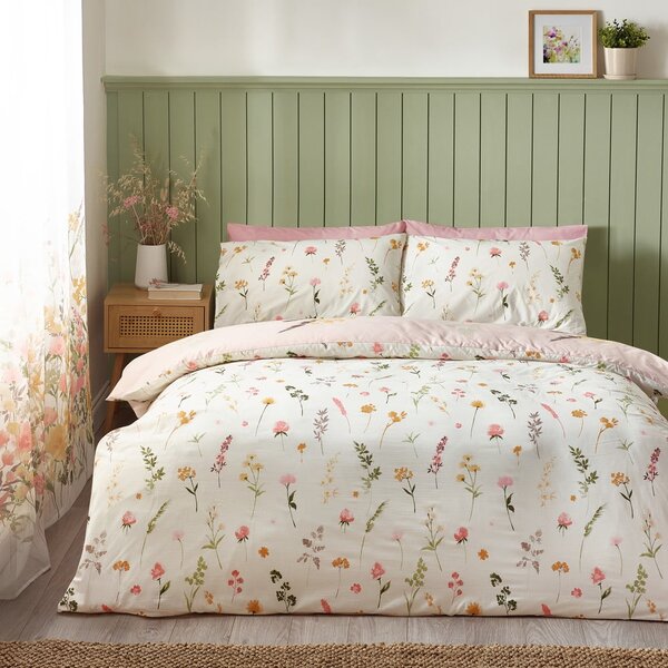 Růžové povlečení na dvoulůžko/prodloužené 230x220 cm Countryside Floral – Catherine Lansfield