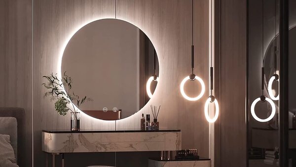 Tutumi Zrcadlo ⌀50 cm s vyhříváním a regulovatelným LED osvětlením HOM-02822