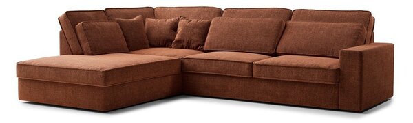 Žinylková rohová pohovka v měděné barvě (levý roh/do L) Kirou – Maison de Rêve