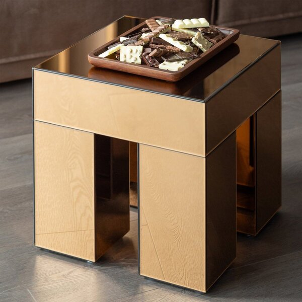 Lesklý odkládací stolek 45x45 cm Mirrox – WOOOD