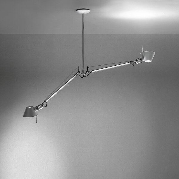 Závěsná svítidlo Artemide, Tolomeo 2 Bracci, stmívatelné, Metalická, Obývací pokoj, Kov, Design