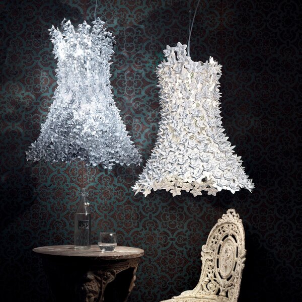 Závěsná svítidlo Kartell, Bloom, Transparentní, Obývací pokoj, Plast, Design
