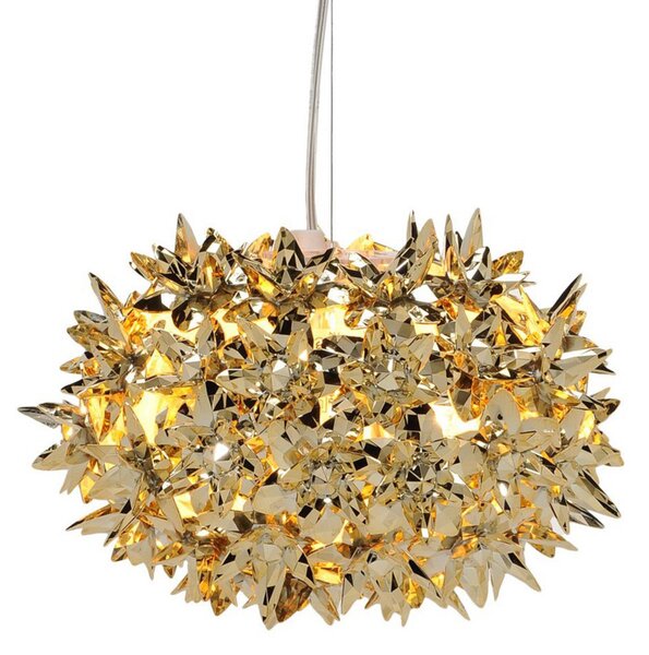 Závěsná svítidlo Kartell, Bloom S2, Zlatá / mosazná, Obývací pokoj, Plast, Design