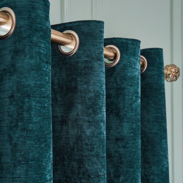 Zelenomodré termo závěsy v sadě 2 ks z žinylky 168x229 cm Selene Luxury Chenille – Hyperion