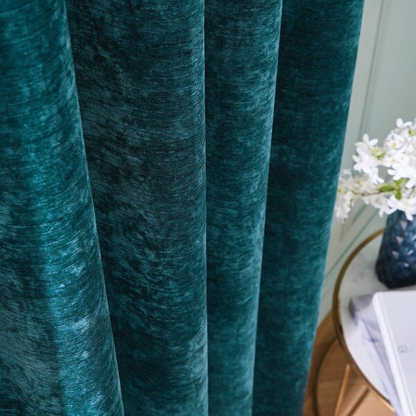 Zelenomodré termo závěsy v sadě 2 ks z žinylky 168x229 cm Selene Luxury Chenille – Hyperion