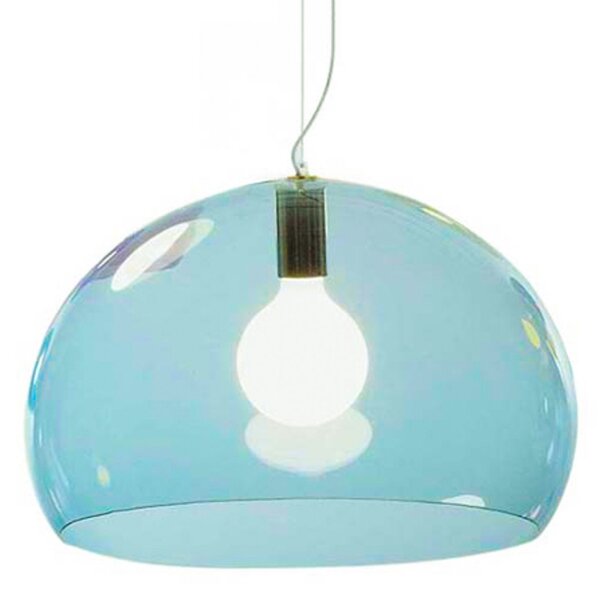 Závěsná svítidlo Kartell, FL/Y, stmívatelné, Modrá, Obývací pokoj, Plast, Design