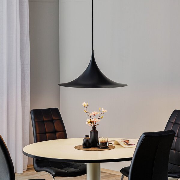 Závěsná svítidlo GUBI, Semi, stmívatelné, Černá, Obývací pokoj, Kov, Design