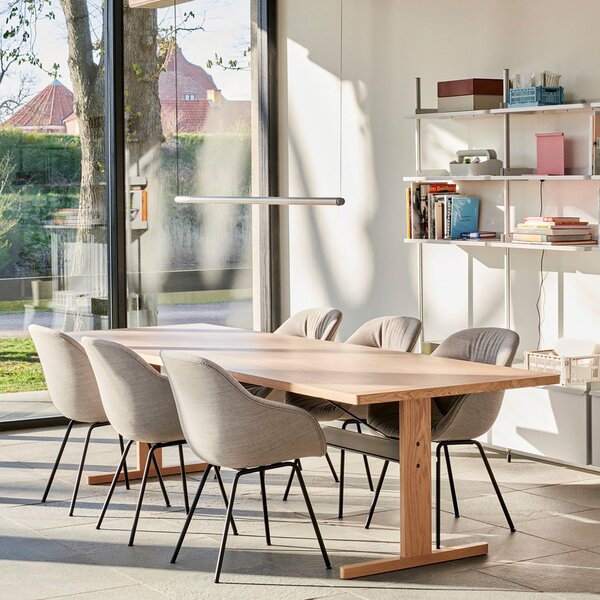 Závěsná svítidlo HAY, Factor Linear 1500, stmívatelné, Metalická, Kuchyně, Kov, Design