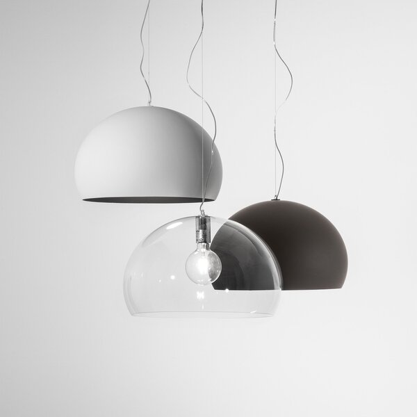 Závěsná svítidlo Kartell, FL/Y, stmívatelné, Bílá, Obývací pokoj, Plast, Design