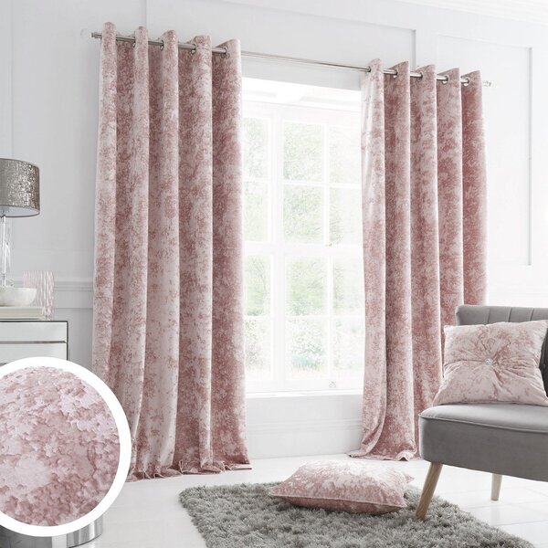 Růžové závěsy v sadě 2 ks 168x137 cm Crushed Velvet – Catherine Lansfield