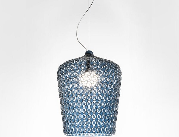 Závěsná svítidlo Kartell, Kabuki, Modrá, Obývací pokoj, Plast, Design