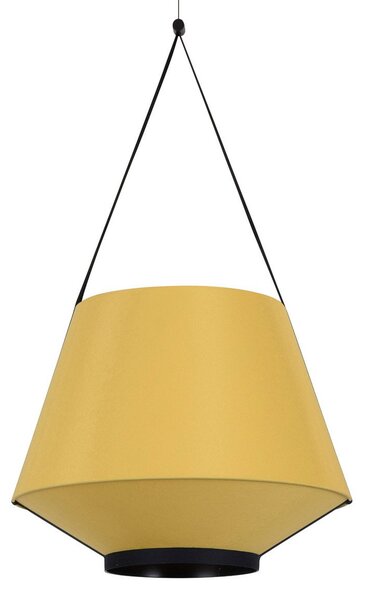 Závěsná svítidlo Forestier, Carrie S, stmívatelné, Žlutá, Obývací pokoj, Tkanina / Textil, Design